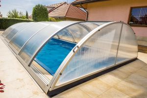 Swimming pool polycarbonate roof 5.14 x 10.50 x 1.78